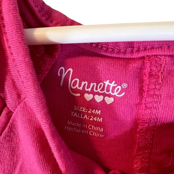 Nannette Little Girls Butterfly Patchwork Top 24M Pink Embroidered Colorful Tank - Picture 6 of 6